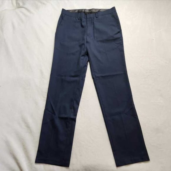 Men's 34x34 Kenneth Cole Reaction stretch modern fit flat front dress pant navy - Picture 4 of 13